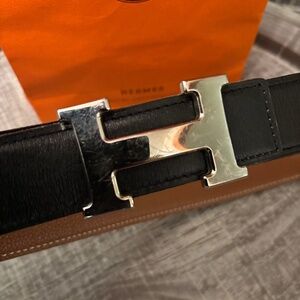Hermes belt w/ silver